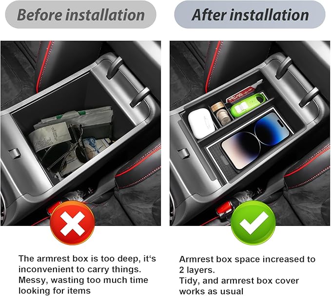 SKTU for 2025 2026 Hyundai Tucson Center Console Organizer for 2025 2026 Hyundai Tucson (SE/SEL/XRT) Console Tray 2025 2026 Tucson Accessories Insert ABS Armrest Storage Box with Coin Holder (White)