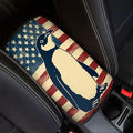 Car Center Console Pad, Universal Waterproof Car Armrest Seat Box Cover, Car Interior Accessories for Most Vehicle SUV Truck Vintage American Flag Penguin Car Armrest Pad