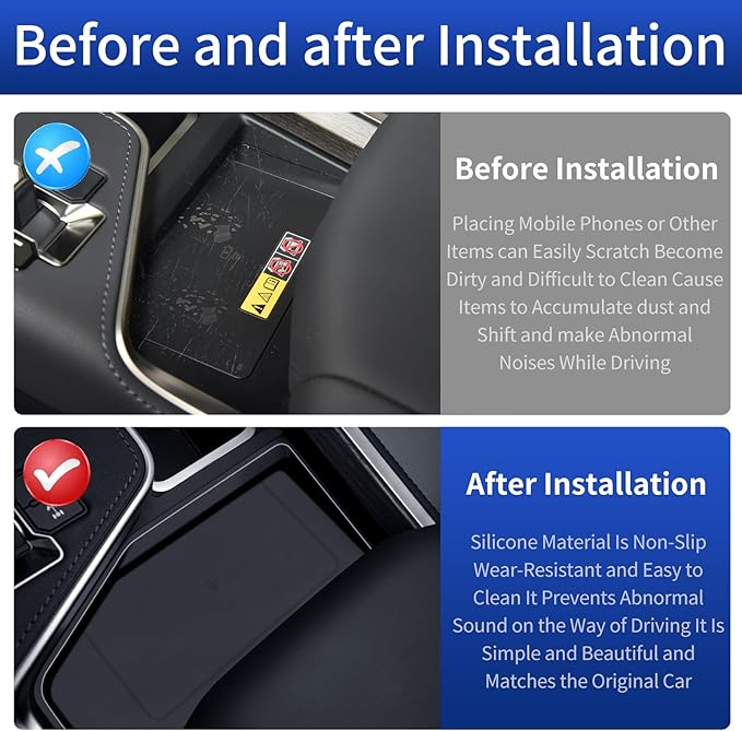 Wireless Charger Silica Gel Pad for 2024 2025 2026 Lexus Gx550 & 550h Car Wireless Charger Electric Non-Slip Silicone Mat Silica Gel Pad (Not a Charging Device) Lexus gx 550 Accessories