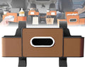 Car Organizers and Storage Box, 4 in 1 Multifunctional Car Organizer Back Seat with 2 Cup Holders & Tissue Box, Backseat Cars Organizer for Hold Phone, Snacks, Drinks, Handbag(Brown,1Pc)