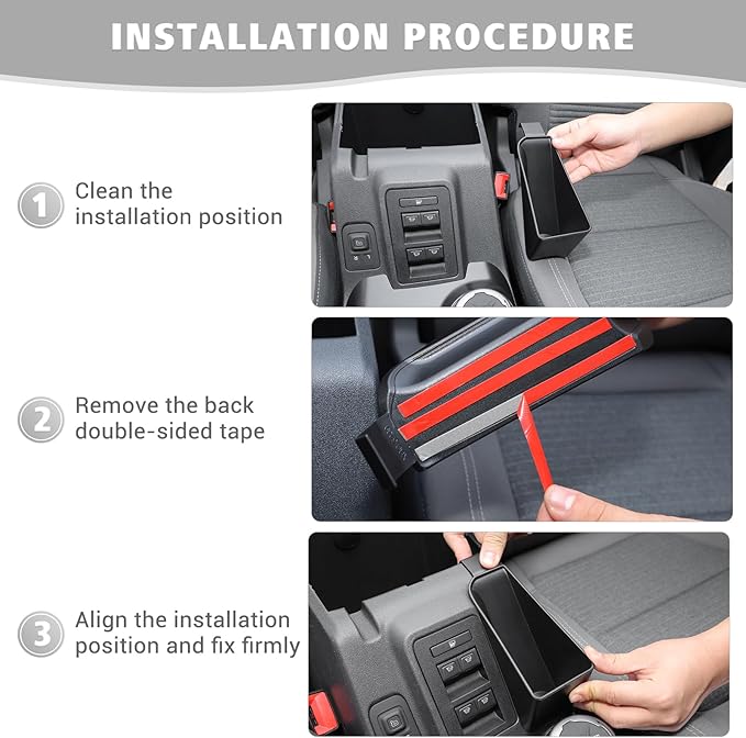 Jimen Center Console Hanging Organizer Compatible with Ford Bronco 2021-2025, Armrest Side Tray Storage Box