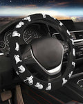 Steering Wheel Cover Accessories Neoprene Cover, Breathable Non-Slip Easy to Install Suitable for Women Men, 14.5-15.5 Inch for Car SUV Van Truck Universal - Lazy Kitten