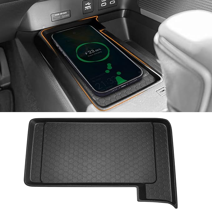 Center Console Wireless Charging Non Slip Mat For 2026 2025 Toyota Camry Accessories Anti-Slip Wireless Charger Protective Pad Phone Charge Area Charging Protection Heat Insulating Silicone Material