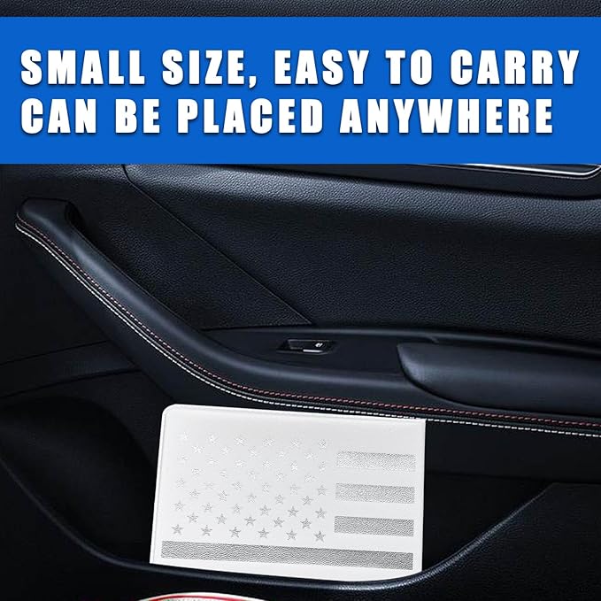 Ziciner Car Registration Insurance Holder, 2Pack Essential Auto Card Document Glove Box Organizer with Touch Fastener, Vehicle Interior Accessories Perfect for Most Car, Truck, SUV (White/Back Flag)