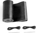 BELINOUS Leather Car Steering Wheel Cover, Stitch On Wrap (Size M5, Black)
