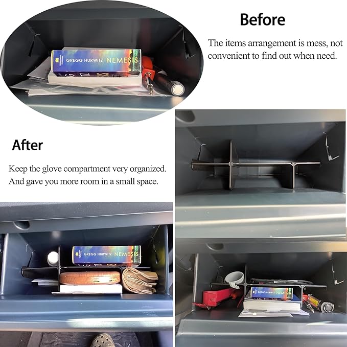 USSDE Glove Box Organizer for Ford Maverick 2022 2023 2024 2025 Car Storage Organizers Upgrade ABS GloveBox Insert Compartment Tray Partition Divide Space Accessories (Glove Box)