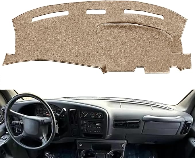 Dash Cover Mat Custom Fit for Chevy Chevrolet Express/GMC Savana Van Dashboard Pad Cap Carpet Protector K200 (Beige)