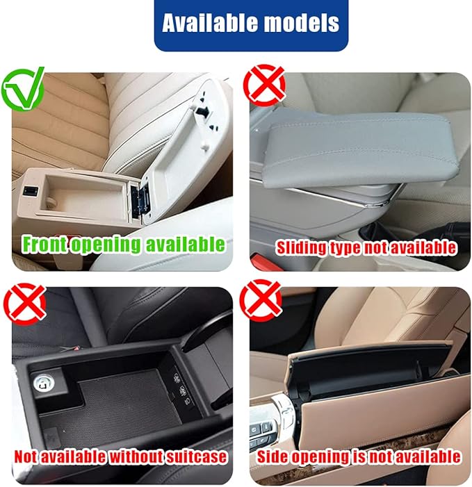 Ziciner Car Leather Center Console Cushion Pad, Comfortable Waterproof Armrest Seat Box Cover Protector, Auto Interior Protection Accessories, Universal for Most Vehivles, SUV,Truck (Black/Red Line B)
