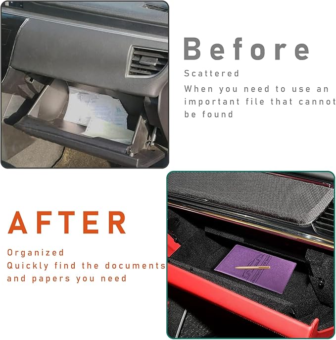 Kewucn Car Registration and Insurance Card Holder, Leather Auto License Document Glove Box Compartment Organizer, Essentials Vehicle Wallet Case for Driver License, ID Card (Purple)