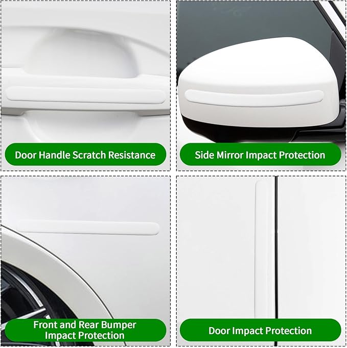 AHQiZFX 14PCS Car Door Handle Protector, Transparent Silicone Anti Scratch Guard Sticker, Universal Auto Doors Handles Paint Guard Cover, Doors Handles Cup Protective Film for Most Vehicles