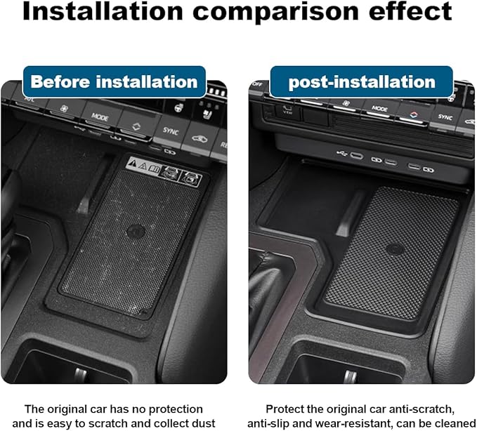 JYCDC Compatible with Toyota 2024 2025 Land Cruiser LC250 J250 Prado Center Console Wireless Charging Protective Mat,Silicone Non-Slip Pad Anti-Dust Liner Interior