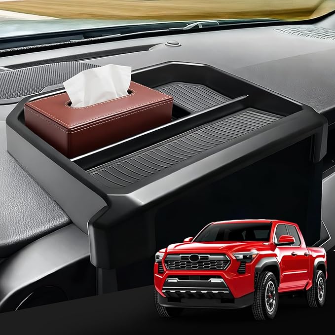 WDWLH Dashboard Storage Tray for Toyota Tacoma 2026 2025 2024,8 Inch Screen Dash Organizer for Tacoma Accessories,Center Console Organizer Storage Tray with Anti-Slid Silicone Pad(8 Inch Screen only)