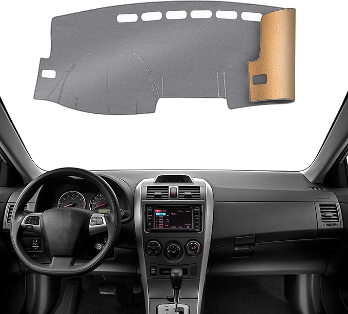 KEYOOG Dashboard Cover Dash Mat Fit for to-yota Corolla 2013-2009 (for Left Hand Drive),Car Dash Board Mat Anti-Glare Carpet,Non-Slip Pad Sunshield Protector (Grey)