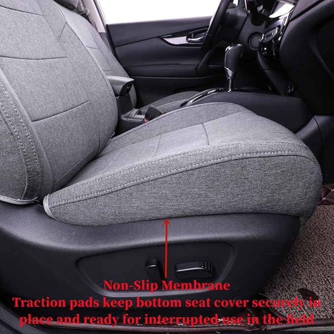 coverdream Custom Seat Covers Compatible with Select Nissan Rogue(Not for Select) 2014 2015 2016 2017 2018 2019 2020 Models (Gray,Full Set)