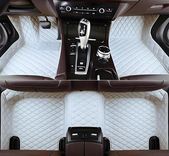SARAHS Customized car Floor mats -Suitable for 99% of Cars, SUVs, and Trucks - car Pads to Protect Vehicle Interior Floor Accessories (White)