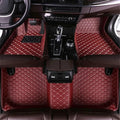 Custom Fit Car Floor Mats for Most Cars, SUVs, Trucks - Waterproof PU Leather All-Weather Floor Liners - Durable Anti-Slip Interior Car Accessories to Protect Vehicle Floors (Wine Red)