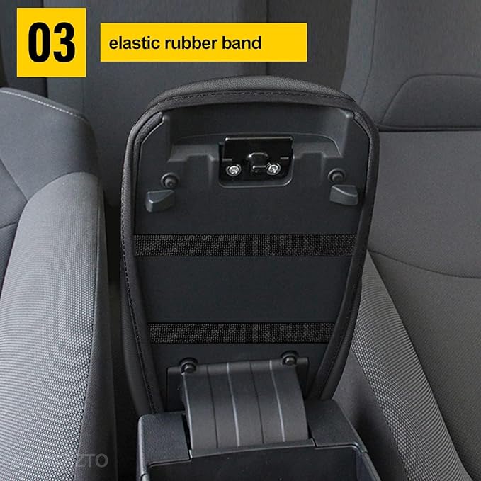 AOMSAZTO Console Covers for 2008-2014 Toyota Highlander Armrest Covers for Toyota Highlander Black with Balck Stiches