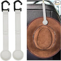 2 Pack Cowboy Hat Holder for Truck, Leather Magnetic Cap Clip, Truck Car Seat Hat Organizer Accessories for Men and Women, Suitable for Car, SUV, Pickup Seat Back Headrest Hat Clip Storage (White)