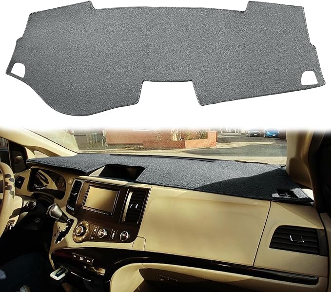 Dash Cover Mat Custom Fit for Toyota Sienna 2011-2014, Dashboard Cover Pad Carpet Protector (Dark Gray) F150