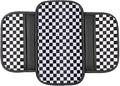 Forala Auto Center Console Pad PU Leather Car Armrest Seat Box Cover Protector Universal Fit (Black White)