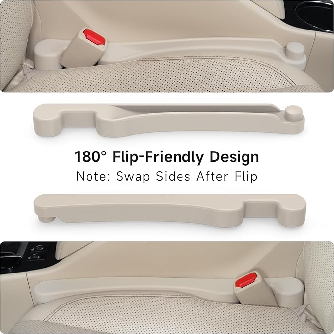 Givifive Car Seat Gap Filler Set of 2, Soft Foam Multifunctional Seat Side Gap Filler with Organizer & Hook Function, 3in1 Gap Stopper Universal Fit Car SUV Truck Fill The Gap Between Seat & Console