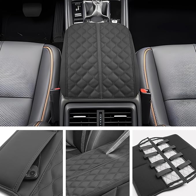 SXCY Compatible with 2025 2026 Mazda CX50 Armrest Cover Suitable for Mazda CX-50 2025 2026 Accessories 2023 2024 2025 2026 CX50 Center Console Cover(Wavy Texture)
