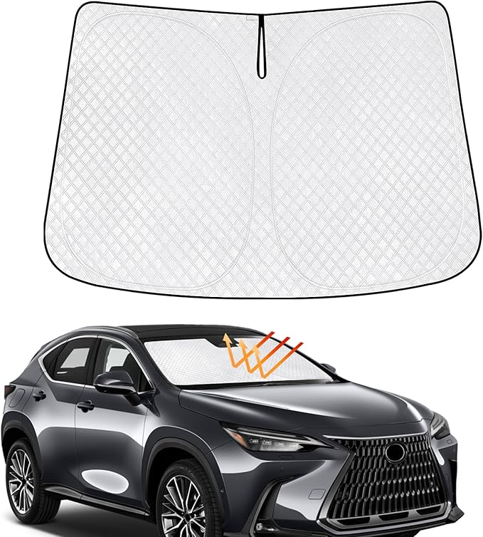 KMF Windshield Sun Shade for Lexus NX 2022-2024 2025 with 310T Foldable Car Sun Shade,Custom Fit Sunshade for Front Window Sun Visor Protector Interiors Block UV Rays Accessories