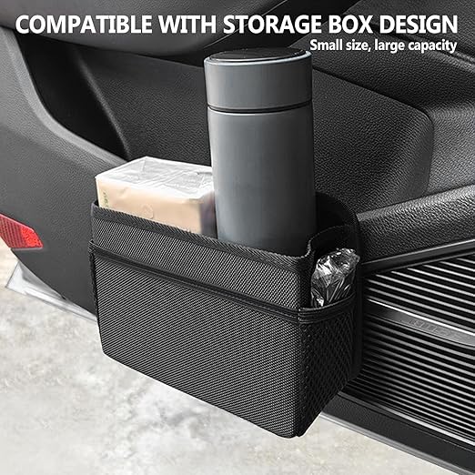 HUFIDA Mini Car Trash Can, Hanging Car Trash Bin Foldable Garbage Organizer for Vehicle Essentials
