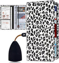 Car Registration Holder, Waterproof PU Leather Vehicle Card Document Glove Box Organizer, Women Interior Auto Accessories Case for Cards, Driver License Car Insurance Holder, Animal Skin Leopard Print
