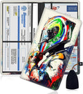 Car Document Holder with Magnetic Shut, Car Registration and Insurance Card Holder, Vehicle Glove Box Organizer Documents, Driver License, Auto Paperwork Organizer Wallet, Colorful Helmet Racing