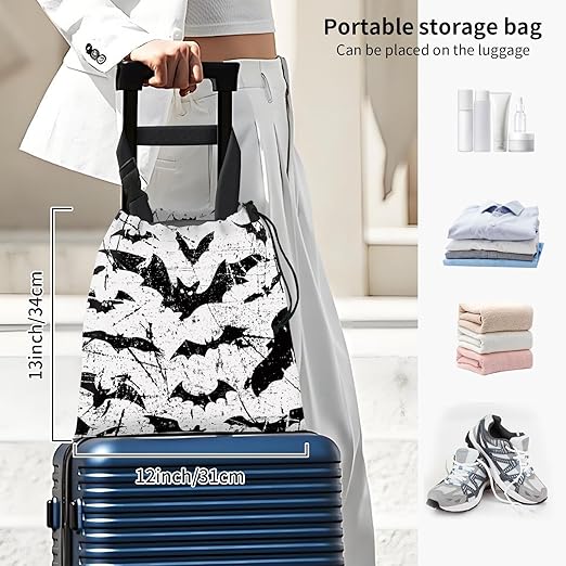 AFYEWKC Car Trash Bag Large Hanging Can for Back of Seat, Cute Waterproof Car Garbage Bag for Vehicle, Travelling, Outdoor Cool Black Bats