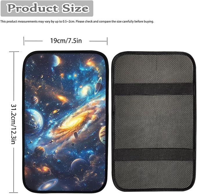 Galaxy Car Center Console Armrest Pad Dustproof Car Center Console Cover Soft Comfy Seat Box Pad Cushion Galaxy Car Accessoriess for Auto Sedan, Van, SUV, Truck
