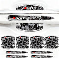 8PCS Car Door Handle Scratch Protectors, 3D Patterned Carbon Fiber-Marking，Anti Scratch,Universal for Most Cars (White)
