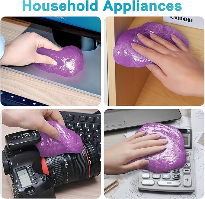 FiveJoy Car Cleaning Gel Kit - Universal Car Detailing Putty for Car Interior - Reusable Goop Cleaner Supplies Auto Slime for Home, Office, Keyboard, Computer 2Pack Purple