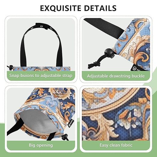 ALAZA Hanging Car Trash Bags Garbage Bag Trash Can for Back Seat Small Russian Pattern 1 Washable Storage Bag Retractable 2 Pack