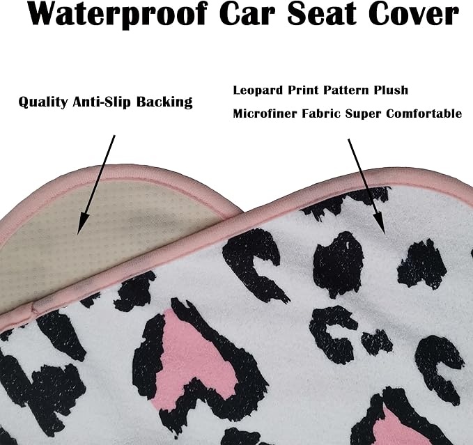 LoyaGour Car Seat Cover Protector Front Seats,for Gym Workout,Running,Swimming,Beach and Hiking,Waterproof Sweat Towel Bucket Seat Covers for Cars SUV Trucks (Leopard Print, 1Pcs)