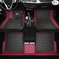 All-Weather car Floor MATS-Suitable for 99% of car Models,Leather car mat, offering Personalized Embroidery and Multiple Color Options,Provide Protection for car Rug (Winered1)