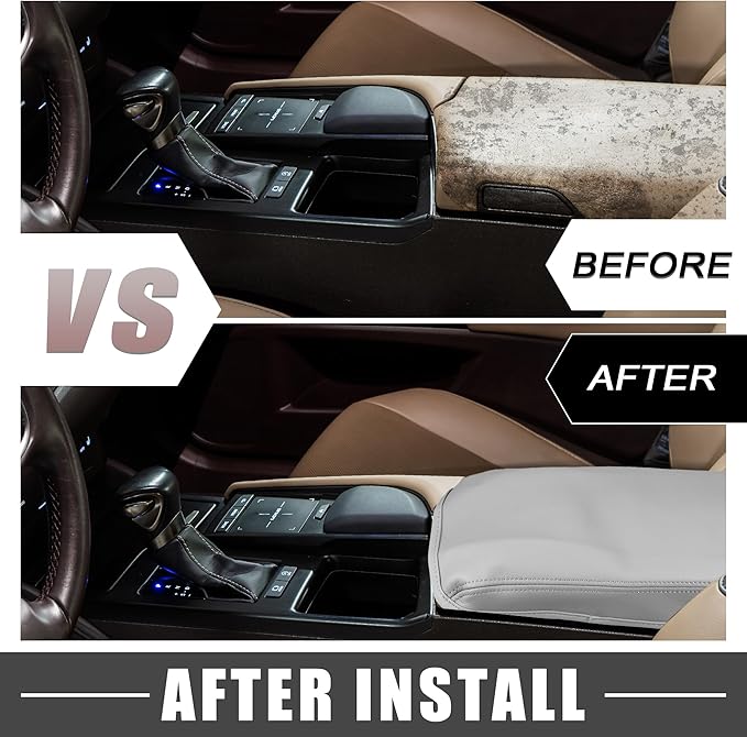 Car Center Console Pad Waterproof Armrest Seat Box Cover Protector for Lexus ES330 ES350 2005-2009 Gray