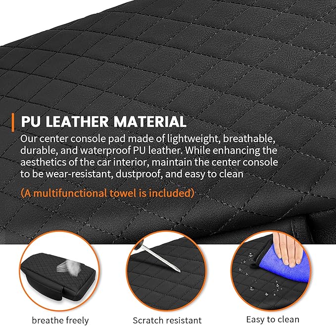 Custom for Center Console Cover Nissan Murano 2025 2026 Armrest Cover Accessories PU Leather Armrest Seat Box Cover Protector with Pockets Storage Bag