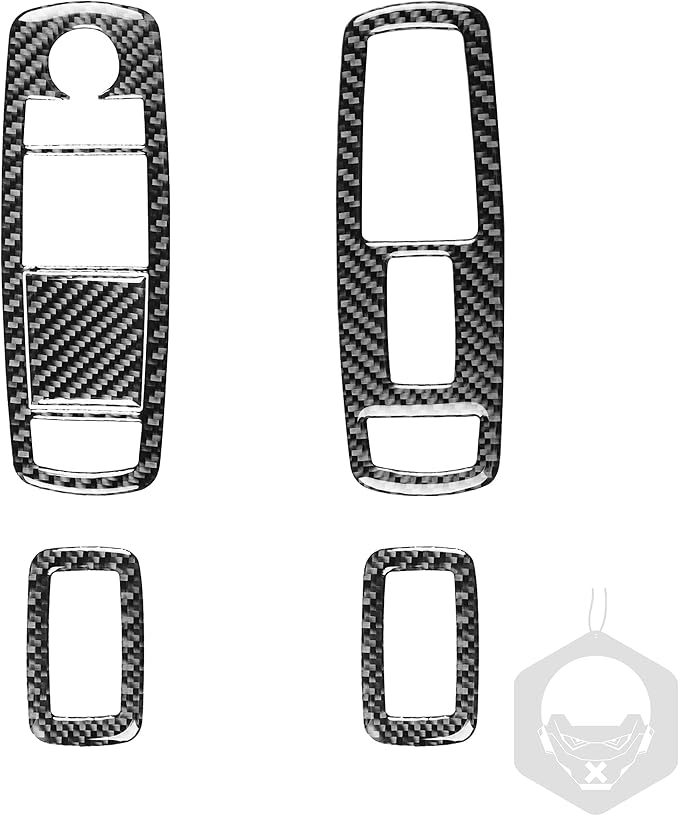 NVCNX Real Premium Carbon Fiber for Chrysler 300 Accessories 2015-2023 2016 2017 2018 2019 2020 2021 2022 S/C/Limited/Touring Door Sides Window Lift Switch Frame Cover Interior Trim Sticker Decal 5PCs