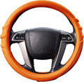 FH Group Steering Wheel Cover (Silicone W. Grip & Pattern Massaging grip Orange Color-Fit Most Car Truck Suv or Van) Orange