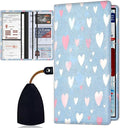 Car Registration and Insurance Card Holder for Women Men, Waterproof PU Leather Glove Box Car Organizer with Magnetic Shut, Vehicle Document Holder for Driver License,Cards, Colorful Love Peach