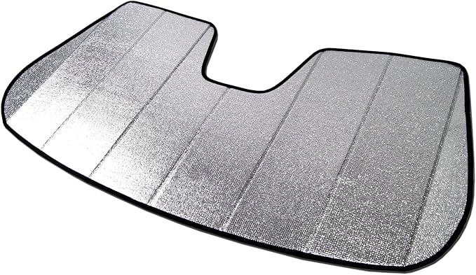 Custom Fit Car Sun Shade Windshield | Sun Visor | Car Window Shades | Fold Up Front Sunshade Visor | Compatible with BMW 5-Series GT F07 2010-2017 | CFS-023-S | Silver & Grey 1-pc Set