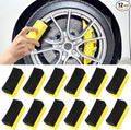 Frienda 12 Pieces Tire Applicator Pads car Wax tire Dressing Shine Color Polishing Sponge Wax Buffing Applicator Pads Cleaning Sponges for Car Glass, Painted Steel, Porcelain and More(Yellow)