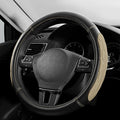PIC AUTO Steering Wheel Cover, Beige Thick Rhombic Foam and Premium Leather, Universal 14.5-15.5 Inch Breathable Anti-Slip Steering Wheels Accessories for Men & Women