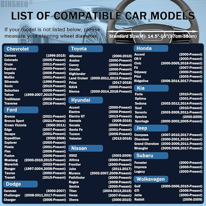 Cute Leather Car Steering Wheel Cover for Women Men Breathable Universal 15 inch Universal,Black and Pink