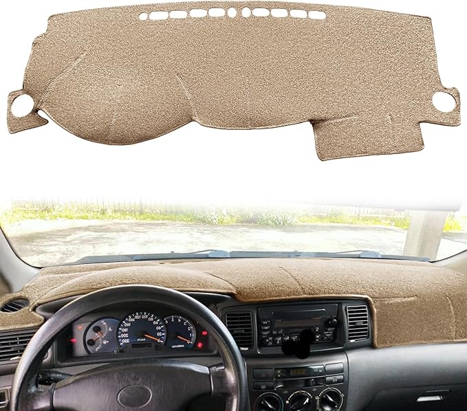 Dashboard Cover Dash Cover Mat Pad Custom Fit for Toyota Corolla 2003 2004 2005 2006 2007 2008 Dash Cap Carpet Protector (Beige) Z01
