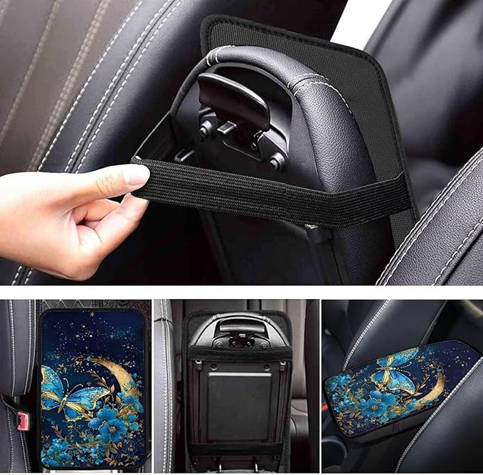 Biyejit Car Center Console Armrest Cushion Cover Pad Car Interior Decor Accessories Universal Fit for Sedan, Truck, SUV