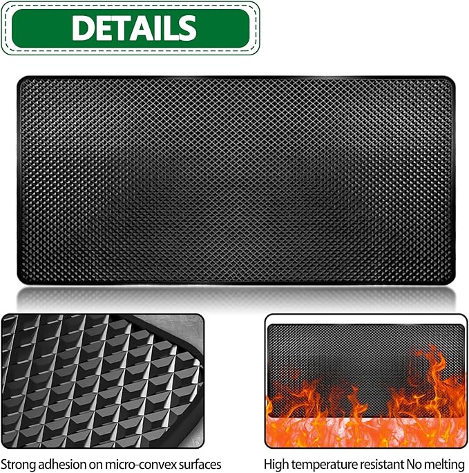 Dashboard mat Rubber Non-Slip mat, 15.7"x7.8" Large Size car Non-Slip mat, car Dashboard Accessories for car Interior Organizer.