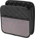 1 Pcs Universal Car Trash Can Hanging 10.2" Length 3.5" Width 10.2" Height Trash Bin Multicolor Faux Leather Rhinestone